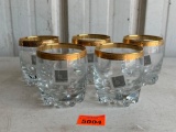 Circleware Low Ball Glasses with Gold Rim