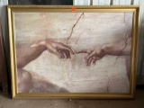 The Creation of Adam Framed Canvas Print