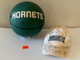 Oklahoma City Hornets Autographed Basketball & Baseball Cap