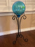 Light Blue Gazing Ball with Stand