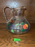 Glass Pitcher with Fruit Details