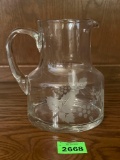 Glass Etched Juice Pitcher