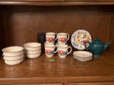 McCormick Teapot, Lennox For the Blue Patterns Plates & Bowls with Villeroy & Boch Mugs