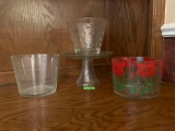 Glass Cake Stand & Bowls