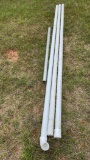 Plastic pipe 2 inch and one piece of stainless steel pipe that 4 foot long other pieces of 10 foot