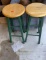 2 bar stools Metal frame would seat very nice condition- 2x the money