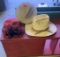 three hats - 3X the money cowboy hat size 7 3/4 ladies hat DEBORAH New York Small other hat Size