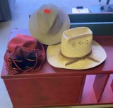 three hats - 3X the money cowboy hat size 7 3/4 ladies hat DEBORAH New York Small other hat Size