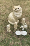 Cat with Kitten Yard Statues...