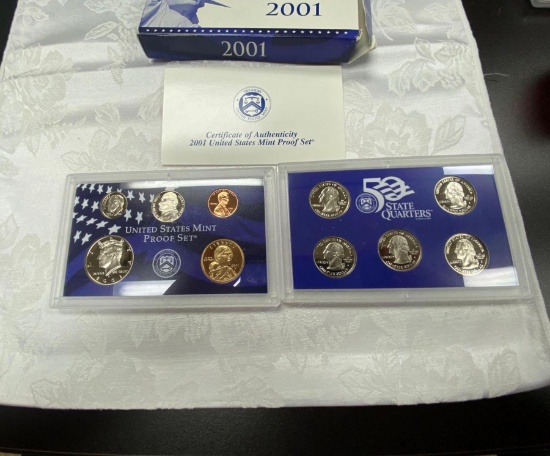 United States mint proof set. United States mint 50 state quarter proof set Golden dollar Kennedy 50
