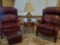 2 leather wingback recliners