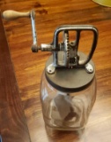 Antique glass butter churn