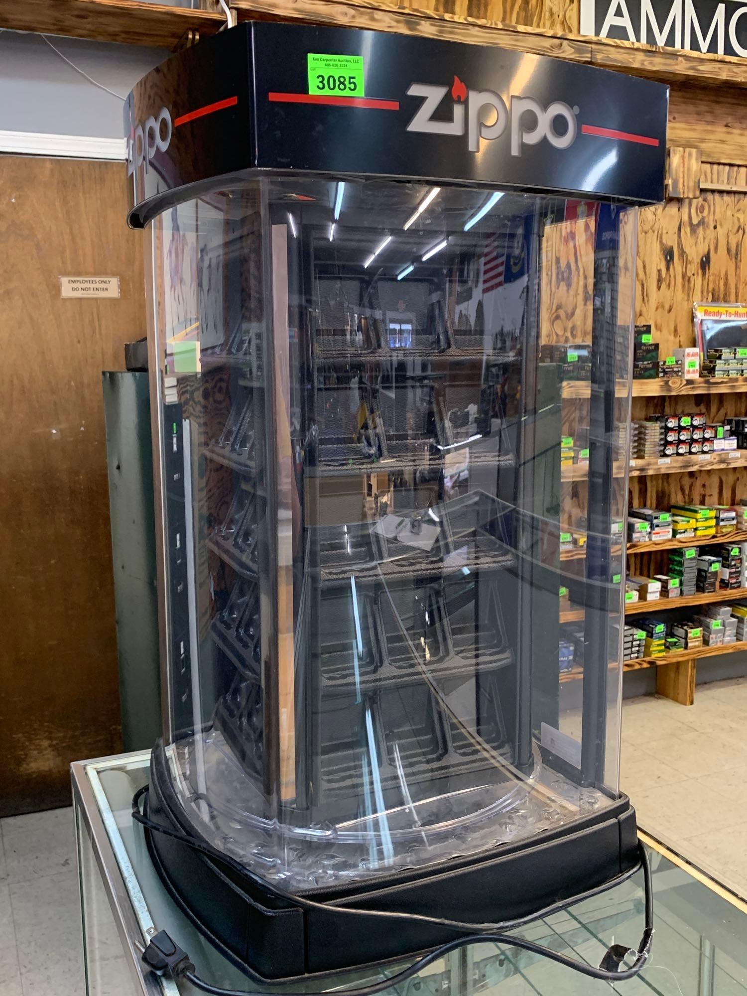 30 Capacity Zippo Lighter Display Case - Wall Mount Cabinet With Glass Door