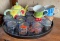 tray of glasses and cups