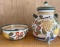Italian fruit bowl, and drink dispenser