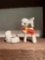 deer, figurine, and clown