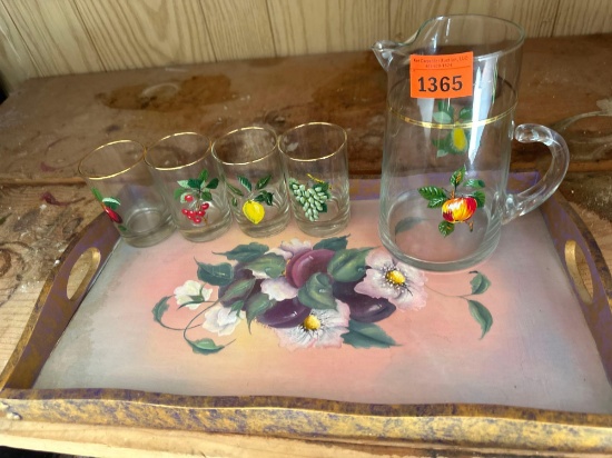 pitcher and tiny glasses