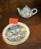 mini tea pot, and plate