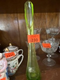 green vase