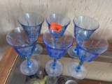 blue wine glasses