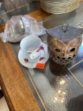 tea cup and plate and owl