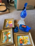 figurine and paintings