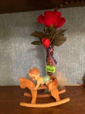 fake rose in vase