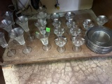 wine, glasses, and plates