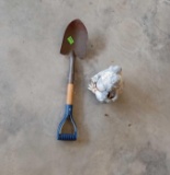 shovel and concrete frog