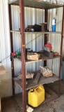 Metal shelf and misc items on it