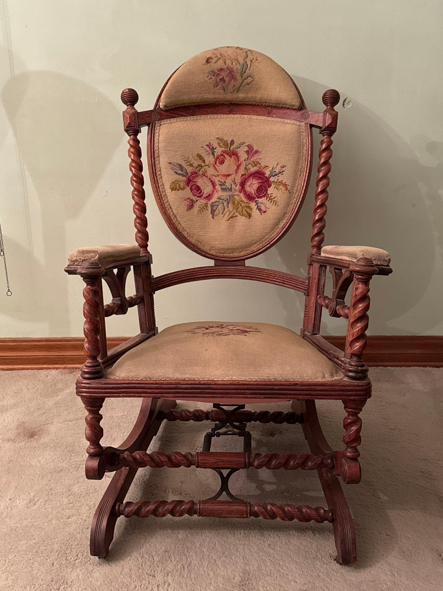 Antique Hunzinger Barley Twist Platform Rocking Proxibid