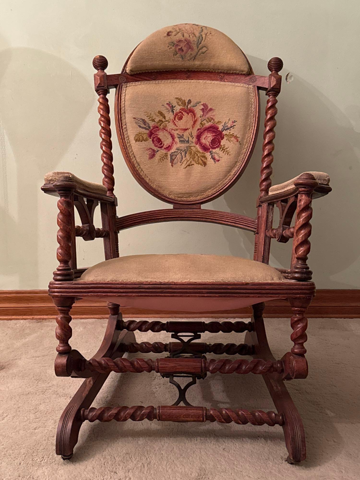 Antique Hunzinger Barley Twist Platform Rocking Proxibid