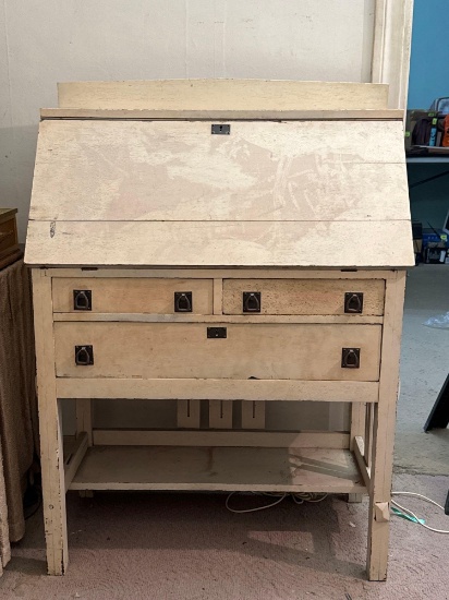 Vintage Wood Secretary Desk