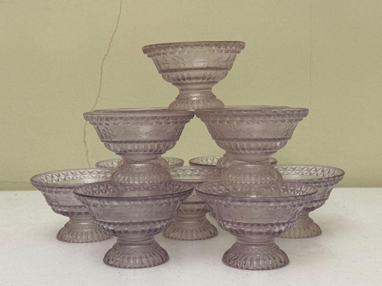 Vintage Degenhart Glass Lavender Custard Cups