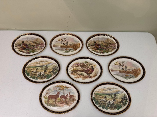 Vintage Weatherby Hanley England Royal Falcon Ware Oval Wild Game Plates