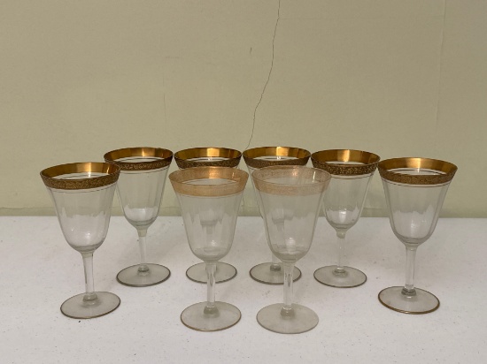 Wine Glasses with Gold Rim