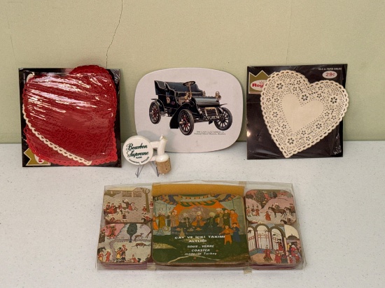 Vintage Coasters, Trivet & Paper Doilies