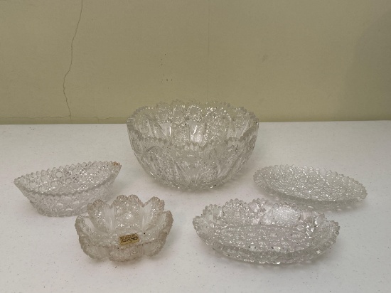 Crystal Cut Glass Bowls & Platters