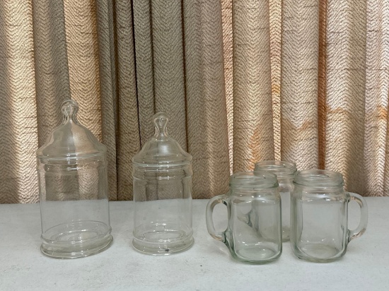 Glass Jars with Lids & Glass Mugs