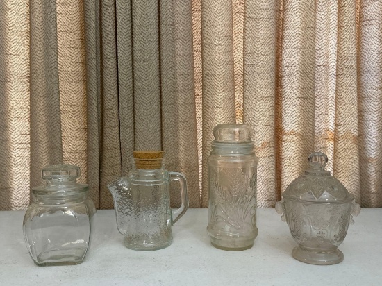 Vintage Planters Peanuts Jar, Snack Pitcher Jar & Jars with Lids