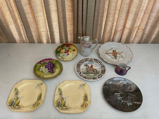 Decorative Plates & Floral Pitcher