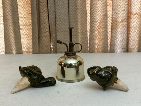 Water Mister, Ceramic Frog & Turtle Water Spikes