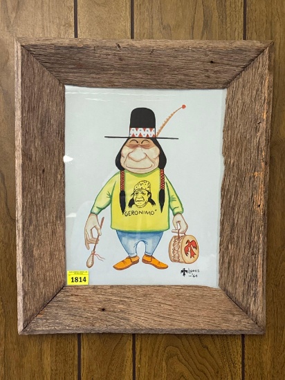 Bill Flores Geronimo Native American Framed Art