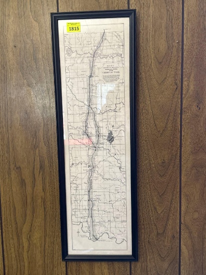Vintage Chisholm Trail Framed Map