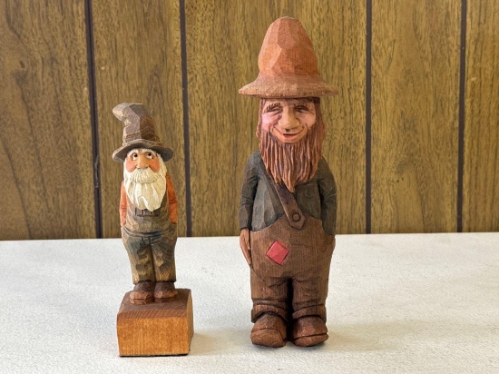 Vintage Ozark Folk Art Carved Hillbilly Figurines