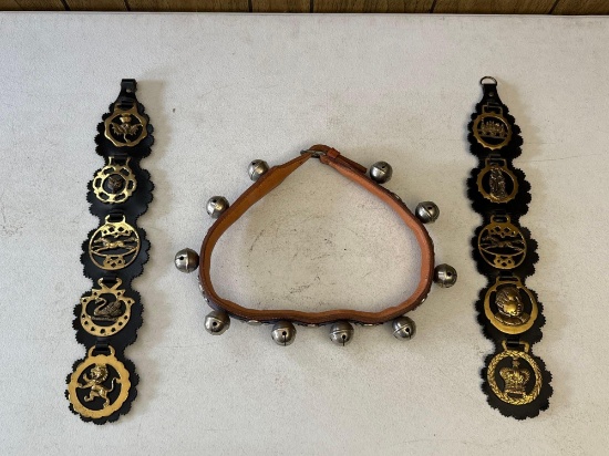 Vintage Brass Equestrian Harness Medallions & Bells