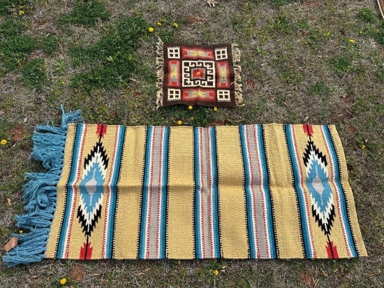 Vintage Woven Navajo Tapestry & Southwest Wall Hanging/Rug