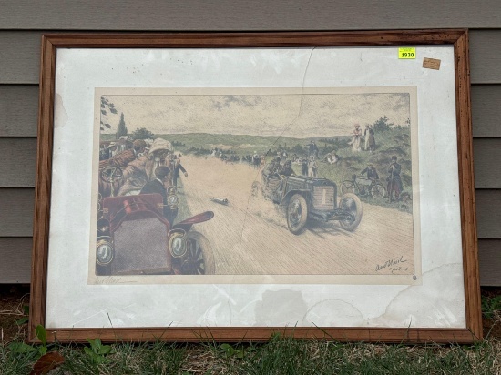 Antique Coupe Gordon Bennett 1905 # 1 Framed Print Signed by Artist