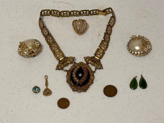 Vintage Necklace, Pendants & Wheat Penny