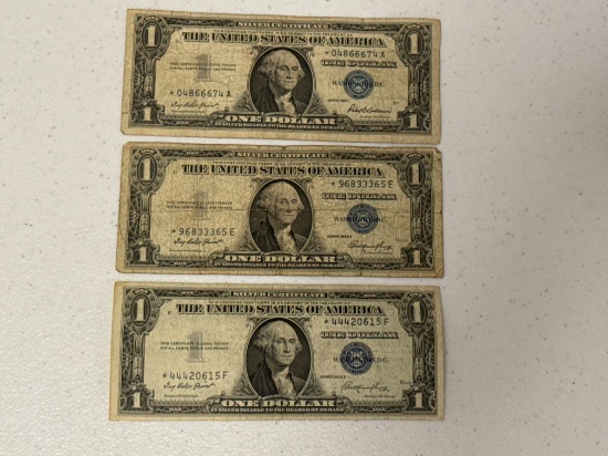 One Dollar Silver Certificates with Star in the Serial Number